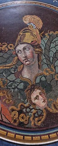 Athena mosaic in the Sala a croce greca